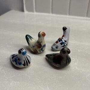 Handcrafted Ceramic miniature Bird Figurines - Multicolor Set